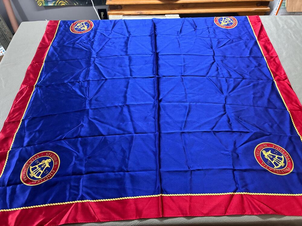 Vintage Providence College Silk Scarf | Crest Logo Blue Red Gold | Oscar